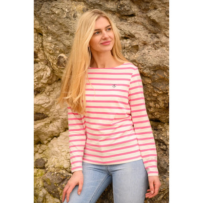 Lighthouse Ladies Causeway Breton Top - Azalea Pink Stripe