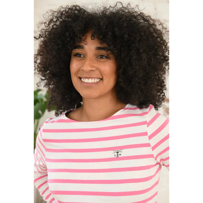 Lighthouse Ladies Causeway Breton Top - Azalea Pink Stripe