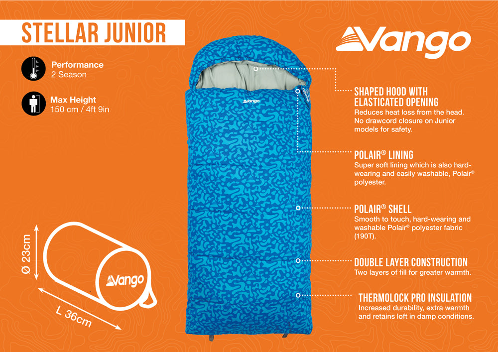 Vango Stellar Junior Sleeping Bag - Atlantic Blue
