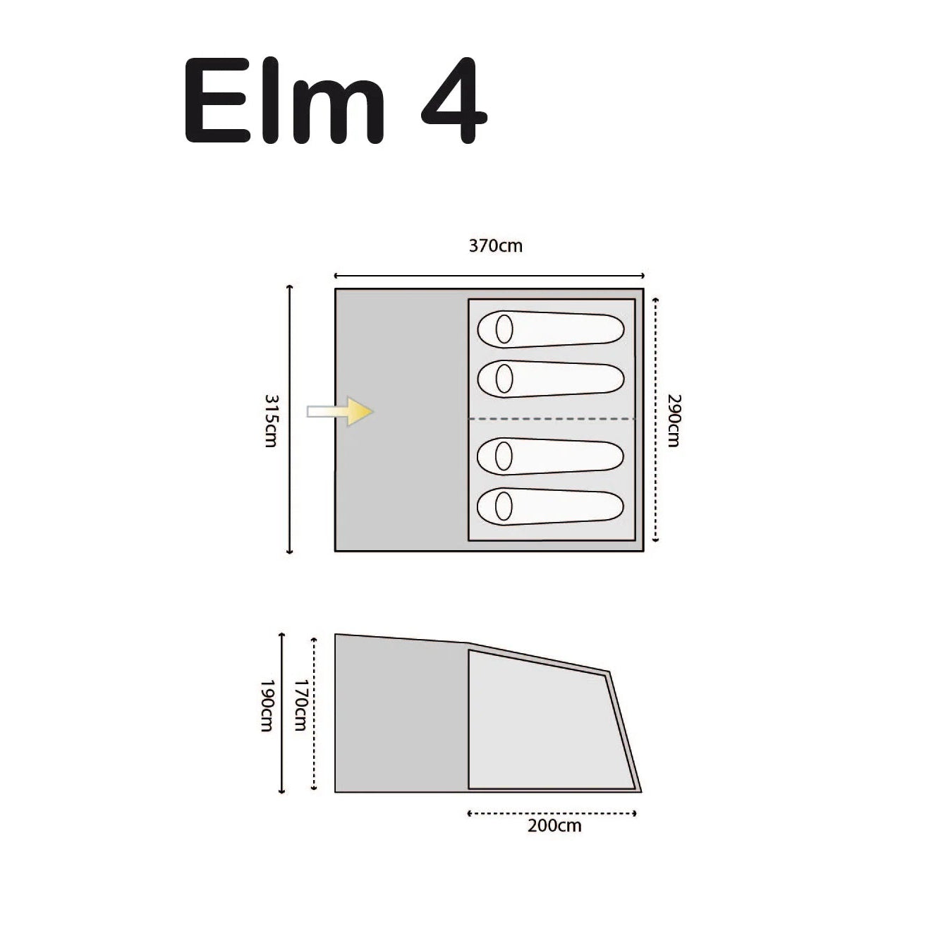 Highlander Elm 4 - 4 Person Tent