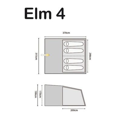 Highlander Elm 4 - 4 Person Tent