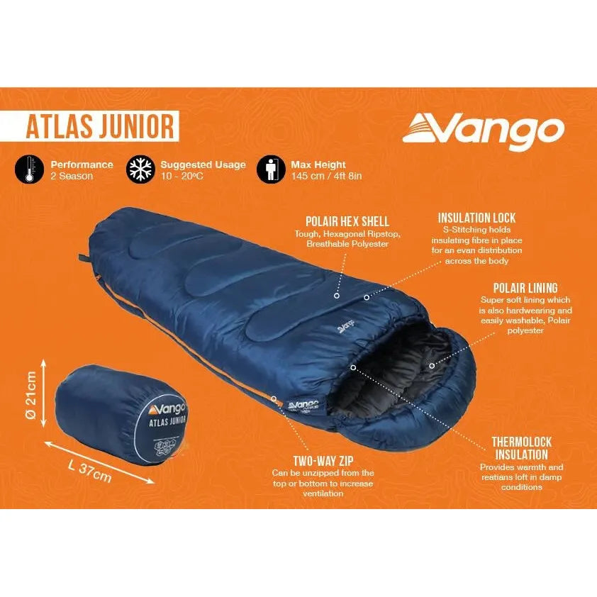 Vango Atlas Junior Sleeping Bag - Ink Blue