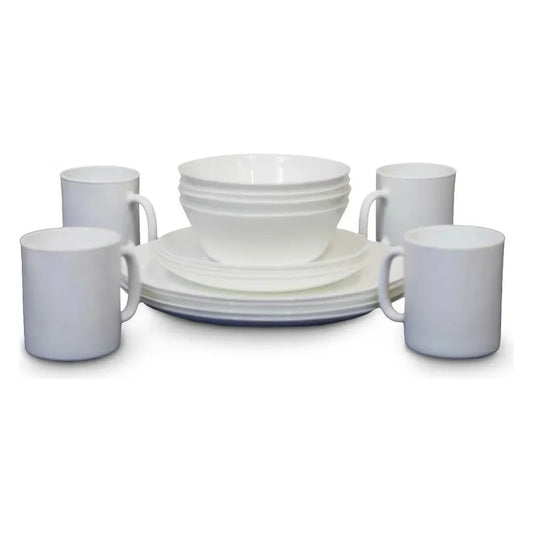 Vango Opal 16 Piece Dining Set - White - Available in store only