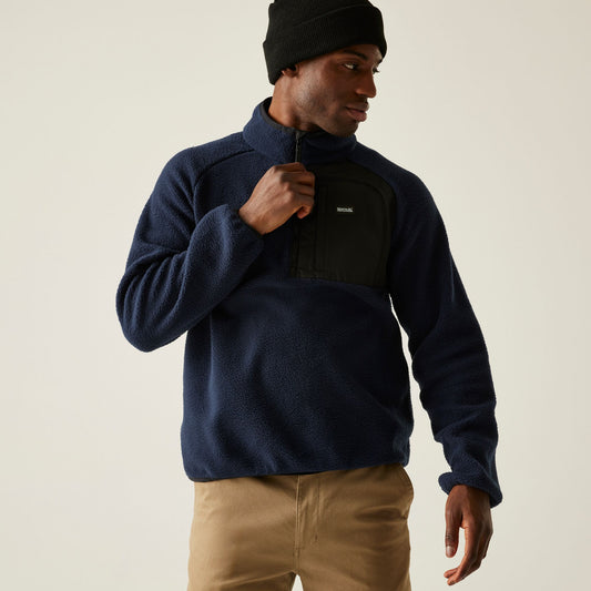 Regatta Men's Frankie Borg Half Zip Fleece - Navy Blue