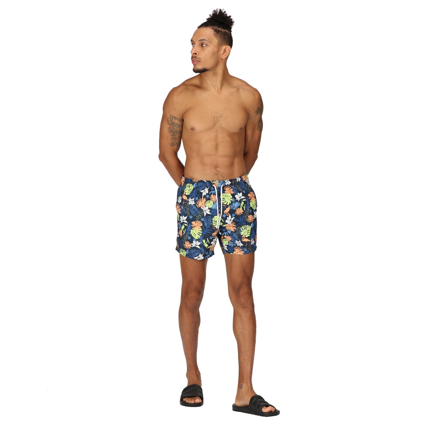 Regatta Men's Loras Swim Short - Navy Tropical Print