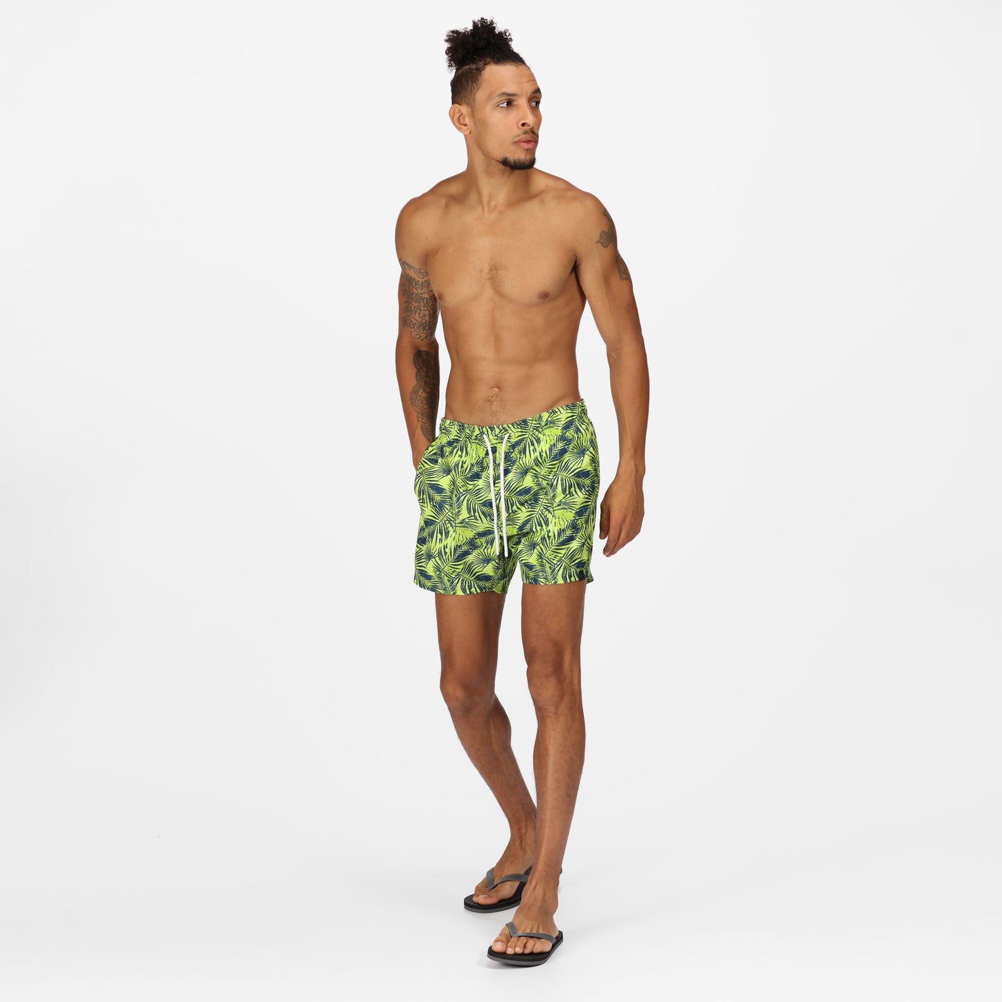 Regatta Men's Loras Swim Short - Sharp Green Palm Print