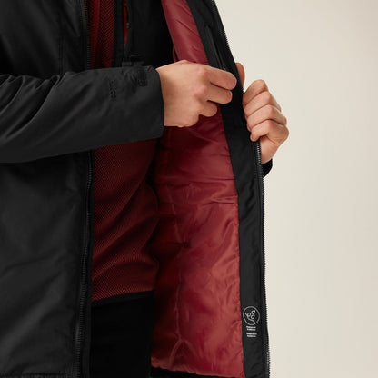 Regatta Men's Larrick II Waterproof Insulated Jacket - Black/Red Ochre