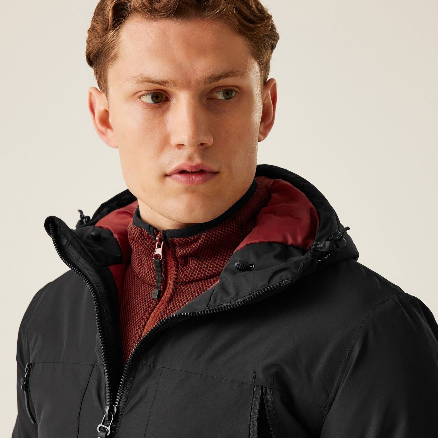 Regatta Men's Larrick II Waterproof Insulated Jacket - Black/Red Ochre