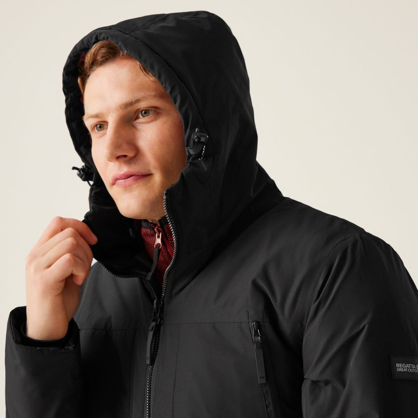 Regatta Men's Larrick II Waterproof Insulated Jacket - Black/Red Ochre