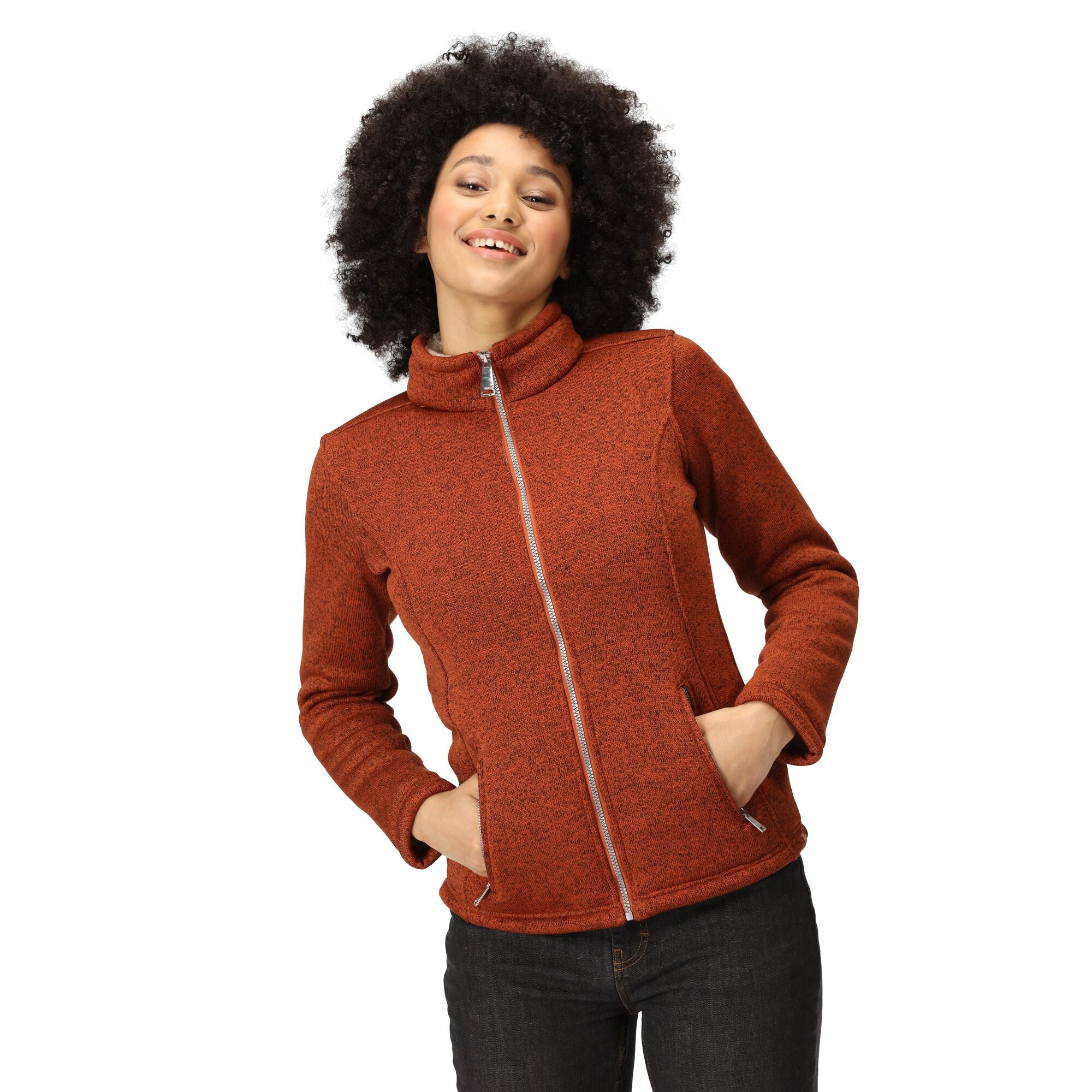 Regatta Women's Razia II Full Zip Bonded Fleece - Burnt Copper/Light V ...