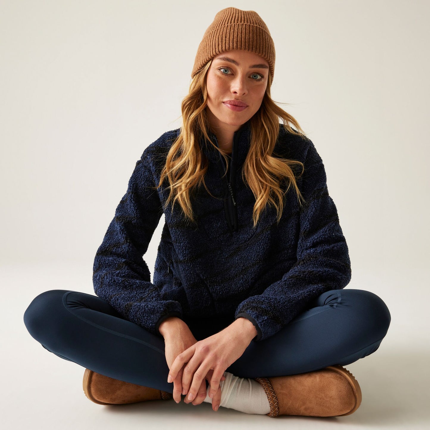 Regatta Women's Frankie Borg Half Zip Fleece - Navy Abstract