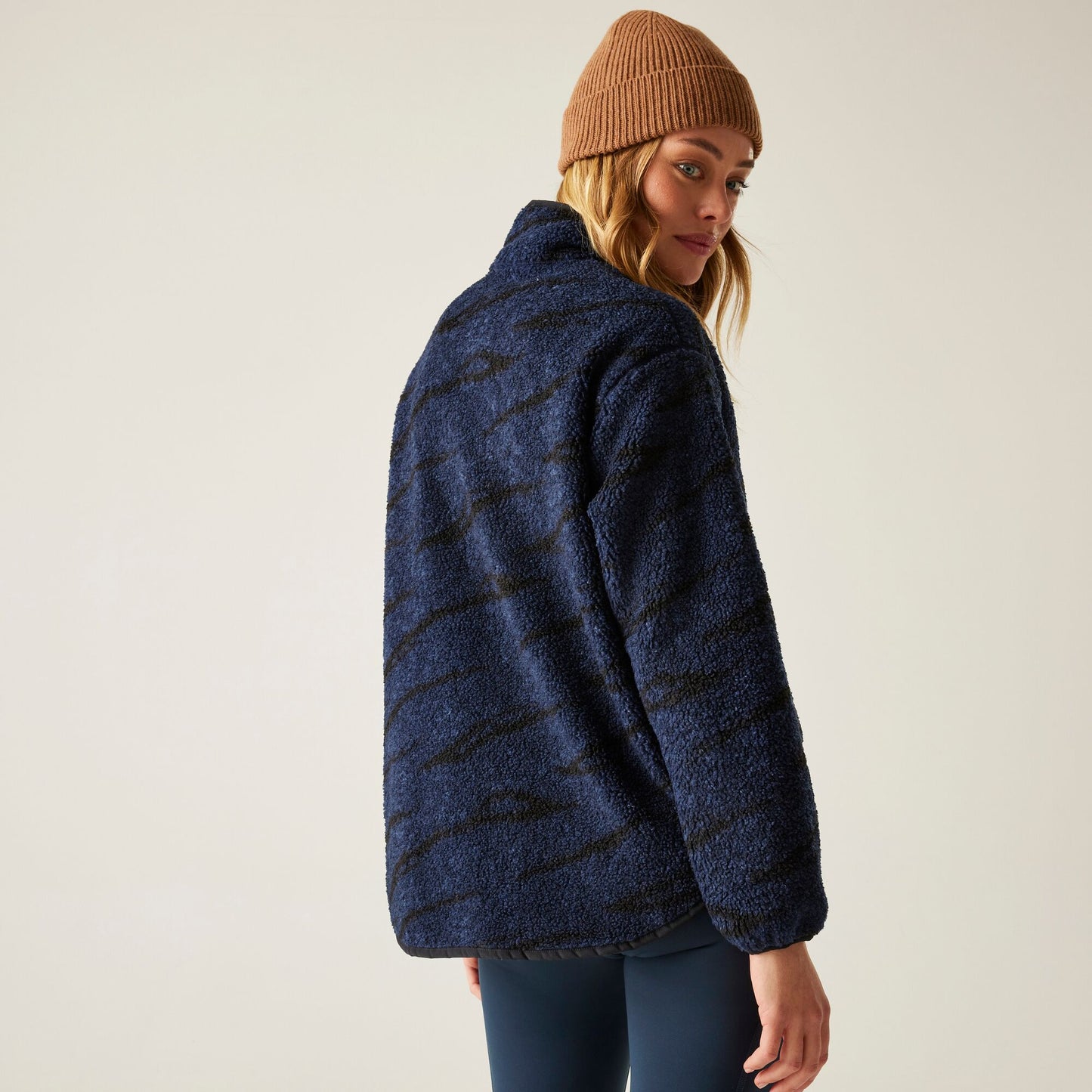 Regatta Women's Frankie Borg Half Zip Fleece - Navy Abstract