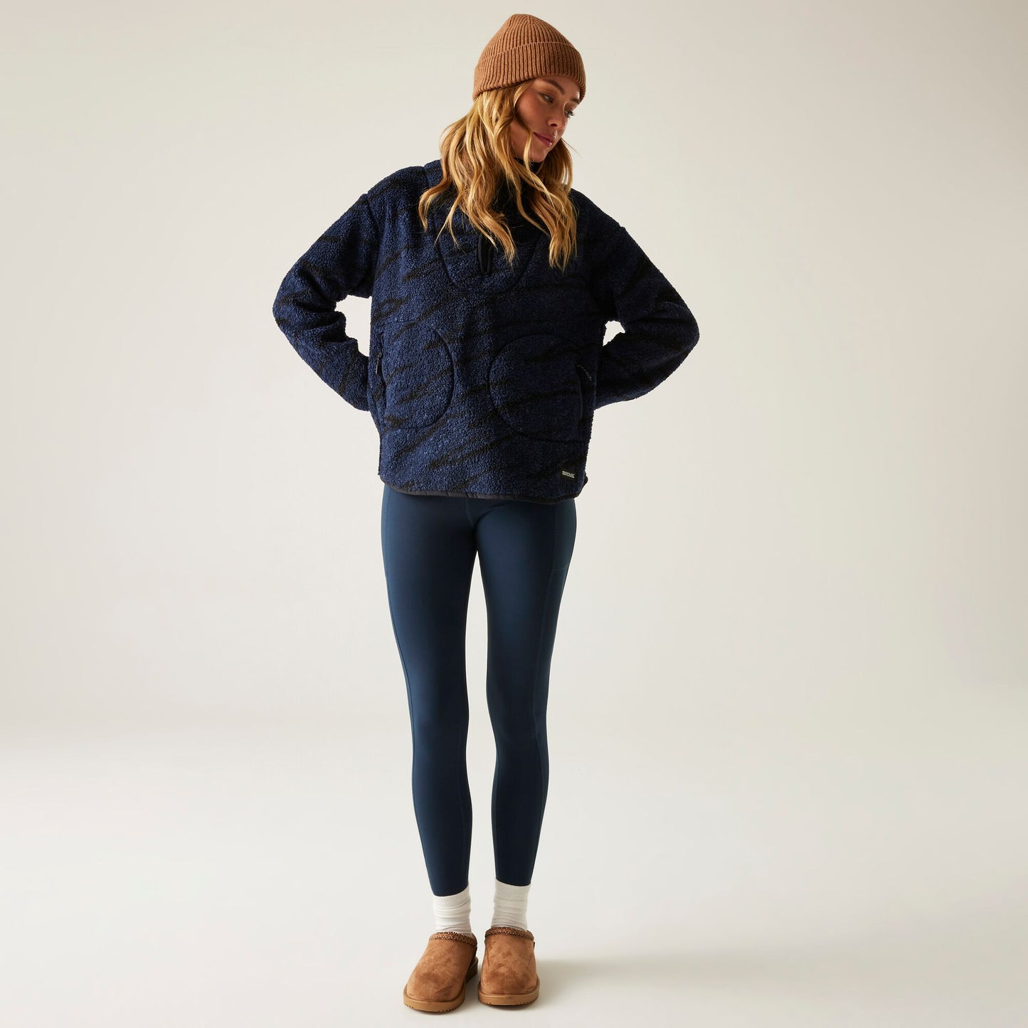 Regatta Women's Frankie Borg Half Zip Fleece - Navy Abstract