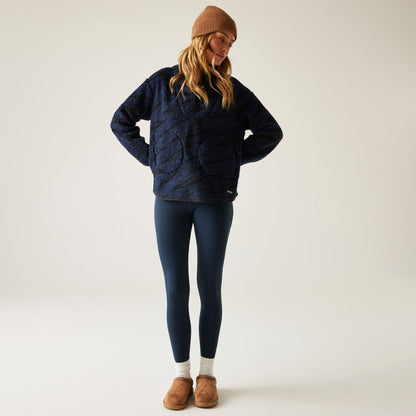 Regatta Women's Frankie Borg Half Zip Fleece - Navy Abstract