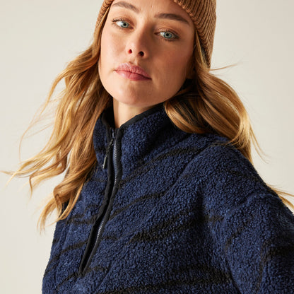 Regatta Women's Frankie Borg Half Zip Fleece - Navy Abstract