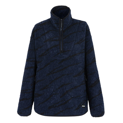 Regatta Women's Frankie Borg Half Zip Fleece - Navy Abstract