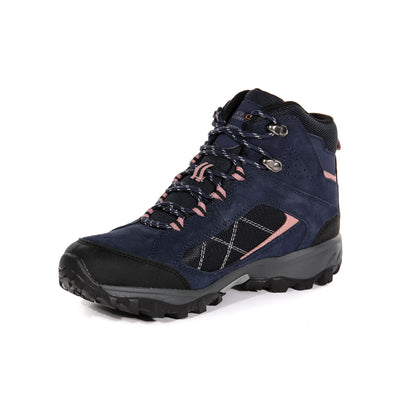 Regatta Women's Clydebank Waterproof Mid Walking Boots | Navy/Ash Rose