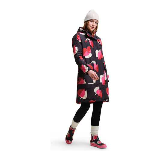 Orla Kiely Longline Waterproof Jacket - Shadow Elm Pink