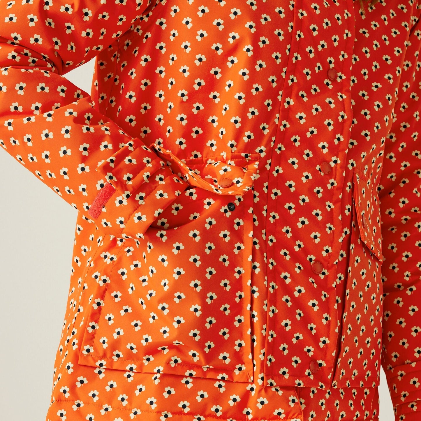 Orla Kiely Midlength Waterproof Jacket - Clover Red