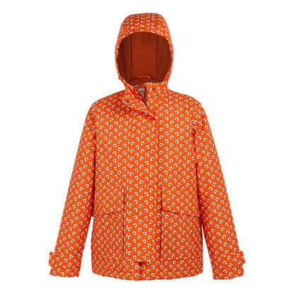 Orla Kiely Midlength Waterproof Jacket - Clover Red