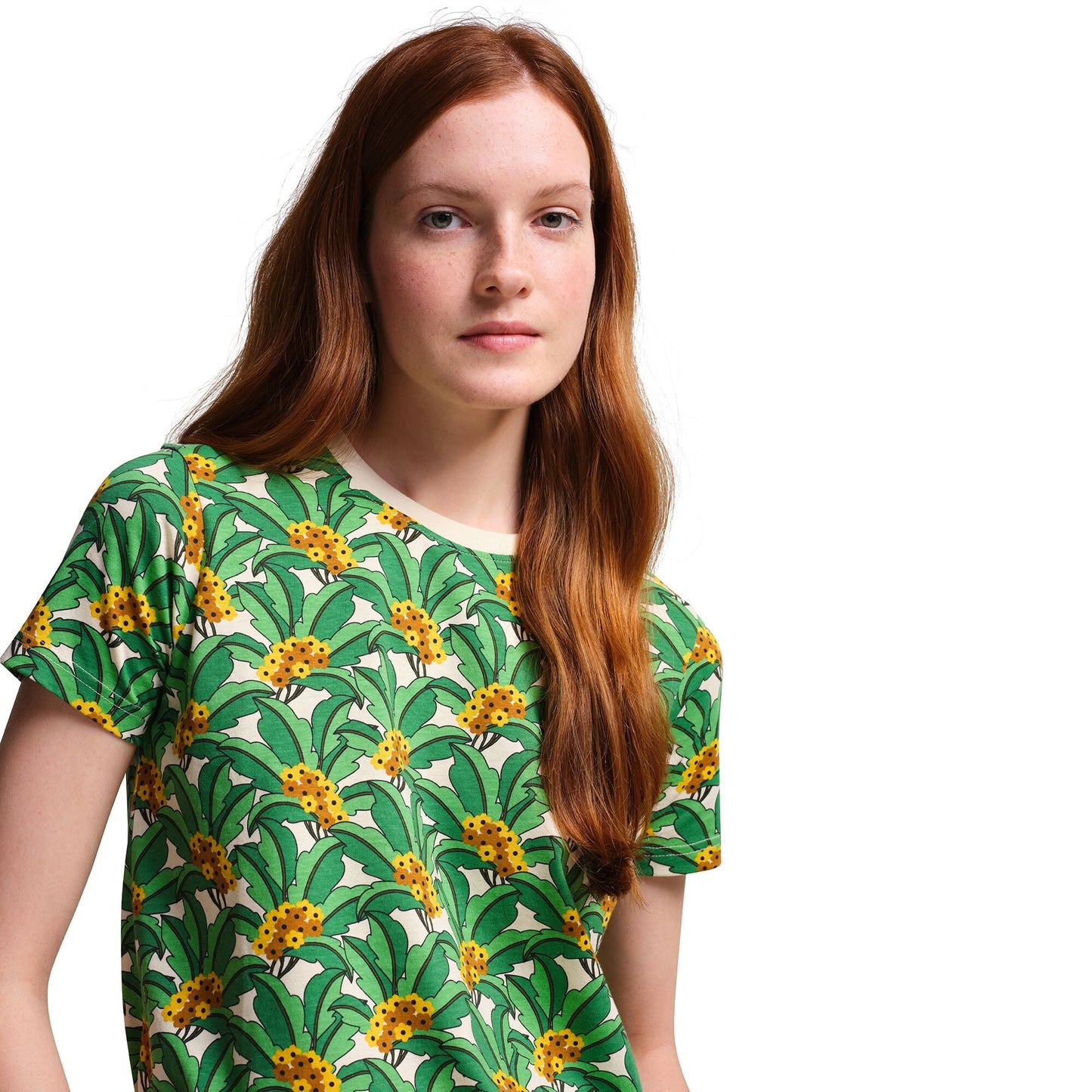 Orla Tee - Green Tropical