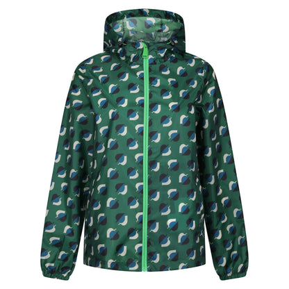 Orla Kiely Waterproof Pack-it Jacket - Shadow Elm Emerald