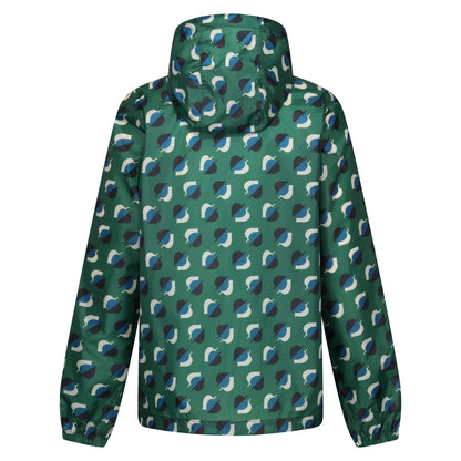 Orla Kiely Waterproof Pack-it Jacket - Shadow Elm Emerald