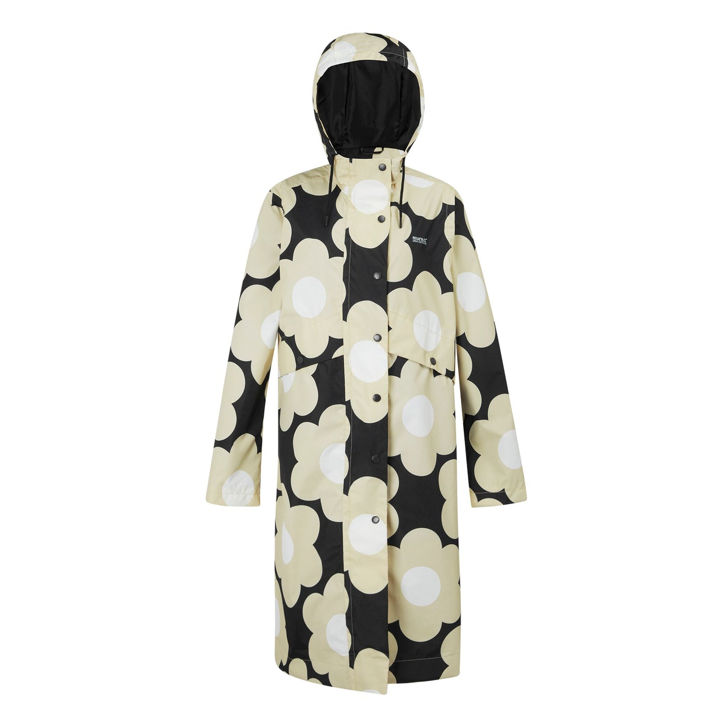 Orla Kiely Waterproof Mac Jacket - Black Sixtes Daisy