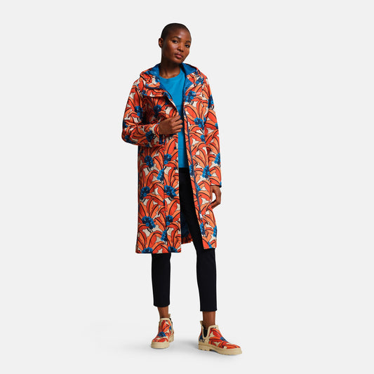 Orla Kiely Waterproof Mac Jacket - Orange Tropical