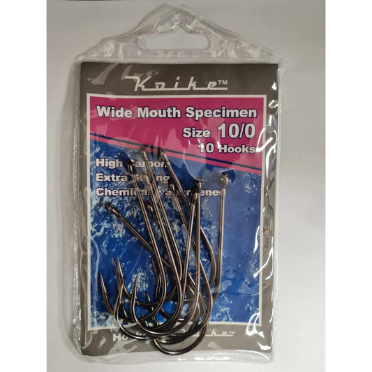 Koike Wide Mouth Specimen Hook - Size 10/0 - Pack of 10