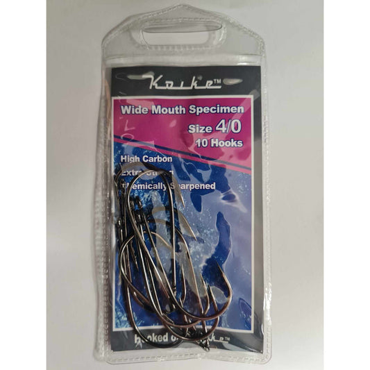 Koike Wide Mouth Specimen Hook - Size 4/0 - Pack of 10