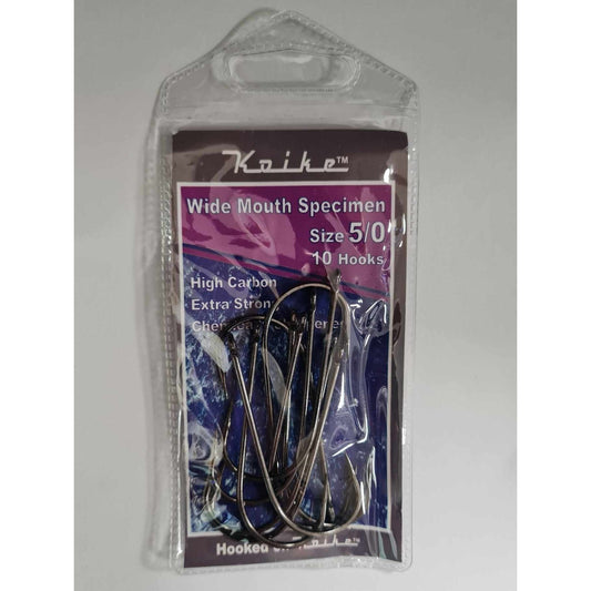 Koike Wide Mouth Specimen Hook - Size 5/0 - Pack of 10