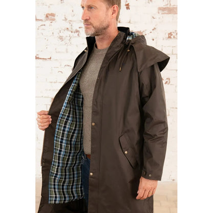 Lighthouse Men's Stockman Full Length Raincoat - Chocolate