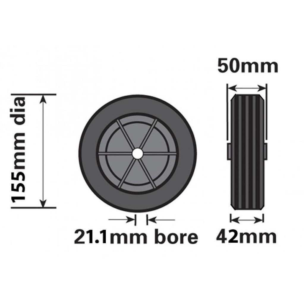 160mm Black Plastic Wheel
