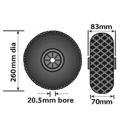 260mm Plastic Pneumatic Wheel