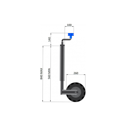 48mm Medium Duty Pneumatic Jockey Wheel