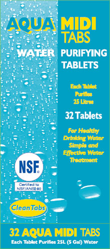 Aqua Midi Tab - Water Purifying Tablets (32)
