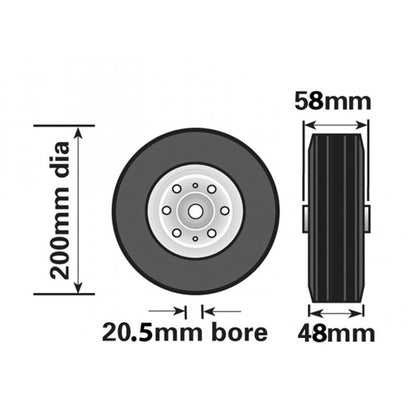 200mm Wheel with Steel Insert