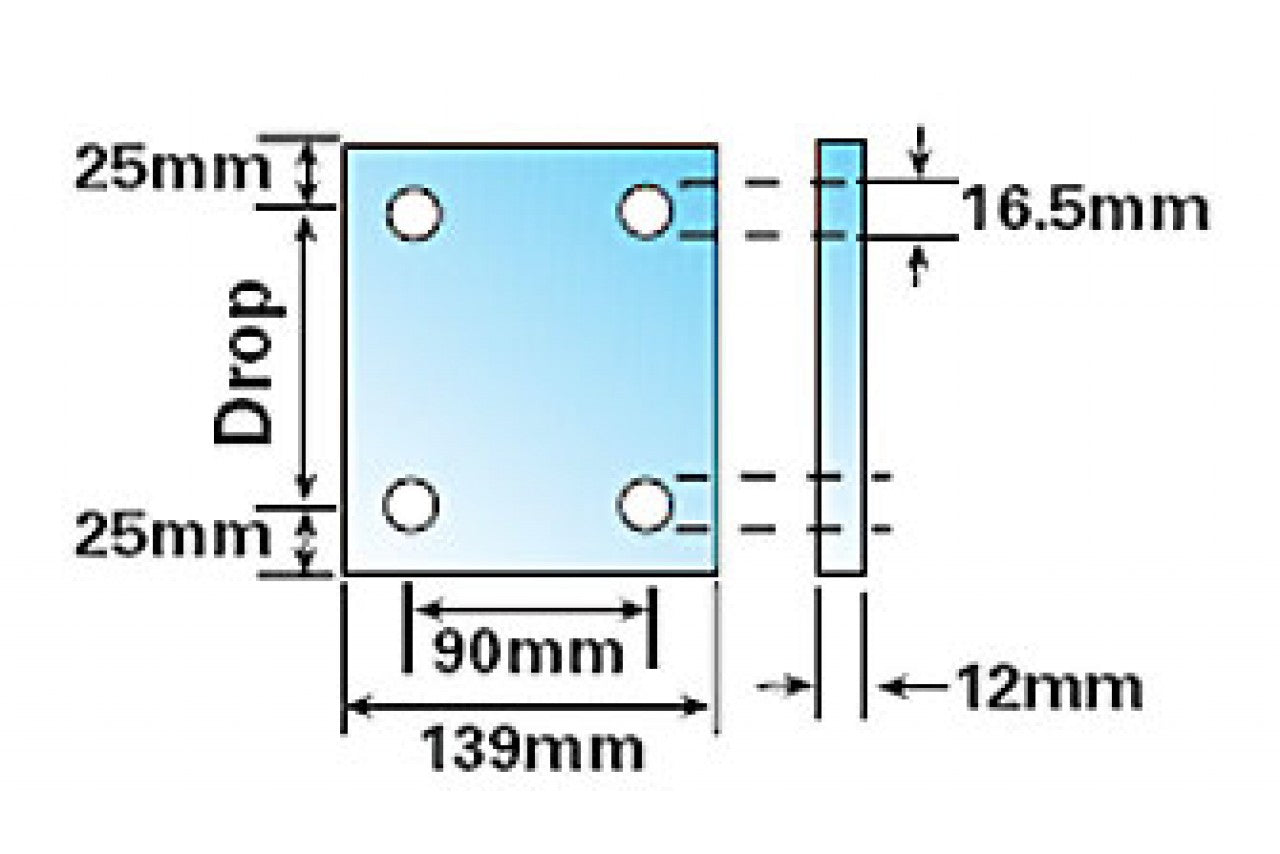 Maypole Drop Plate Zinc Plated 2" 52mm