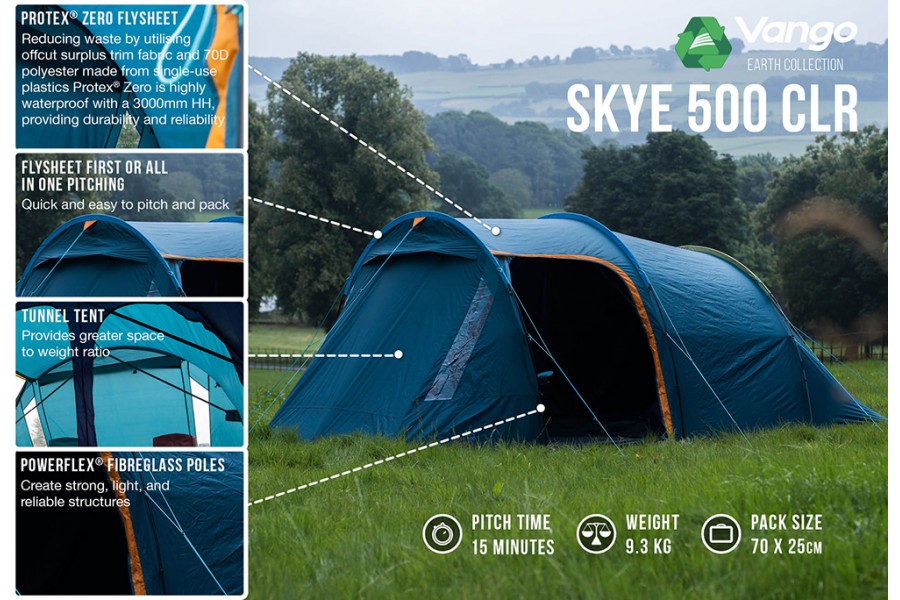 Vango Skye 500 Blue CLR - 5 person tent - AVAILABLE IN STORE ONLY