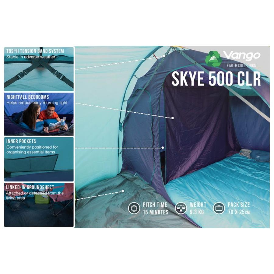 Vango Skye 500 Blue CLR - 5 person tent - AVAILABLE IN STORE ONLY