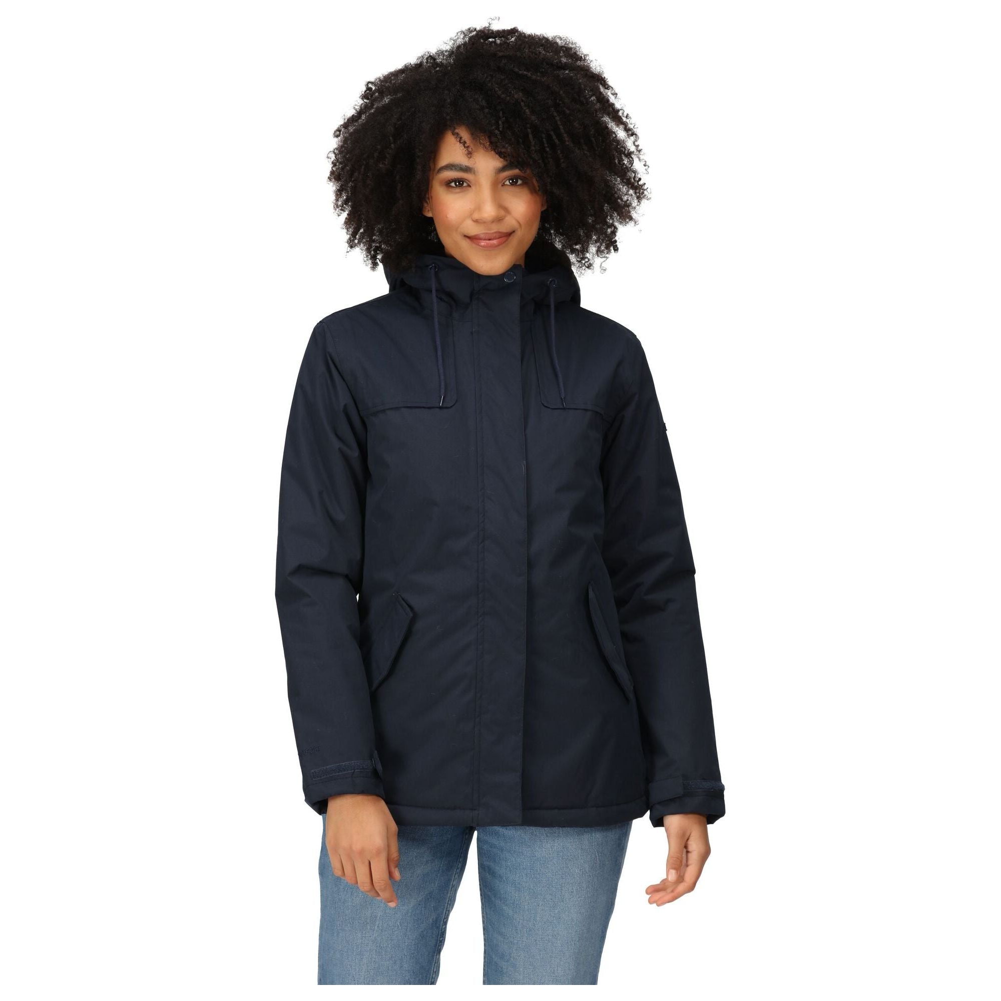 Regatta Bria Women s Fur Lined Waterproof Jacket Navy Goodyears Outdoors